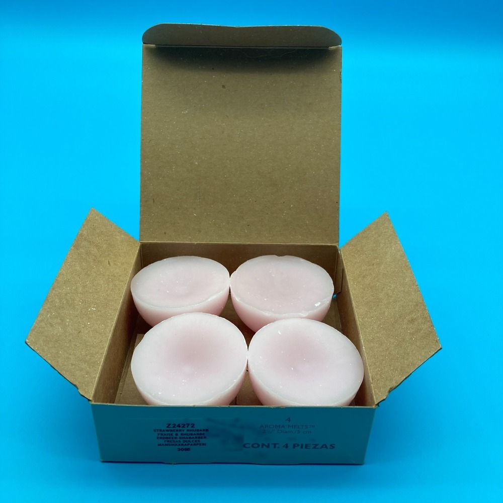 Vintage NOS Partylite 4 Pieces Aroma Wax Melts Strawberry Rhubarb Retired Scent